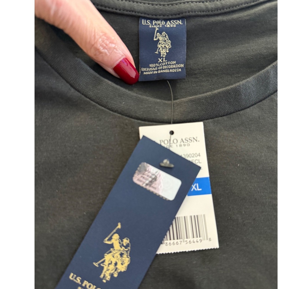 US Polo Assn Mens XL Black Cotton Pocket T-Shirt Crew Neck NWT